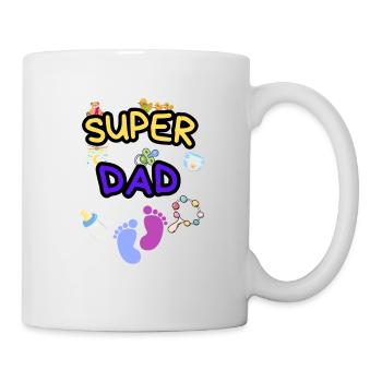 Super Dad - Stolzer Papa mit Baby Icons - Tasse - Weiß - Rechts