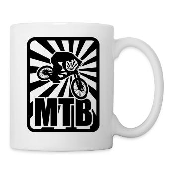 Mountainbike Sport Fahrrad - Tasse - Weiß - Rechts