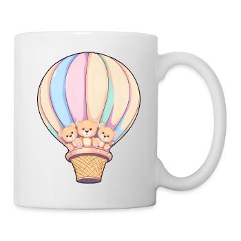 Aventure d’ours en peluche dans une montgolfière arc-en-ciel - Mug blanc - blanc - Droite