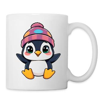Charming Penguin with Pink Beanie & Polka Dots - Mug - white - Right