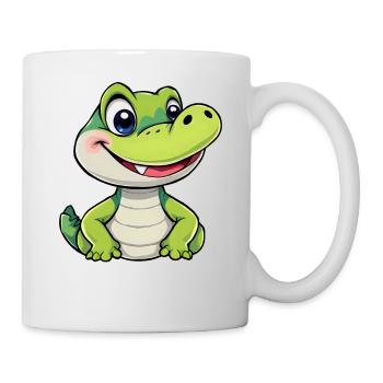 Smiling crocodile with Big Blue Eyes - Mug - white - Right