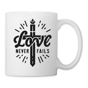 L’amour ne manque jamais - Mug blanc - blanc - Droite