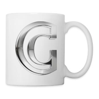 Chrome ,, C " Metallic - Tasse - Weiß - Rechts