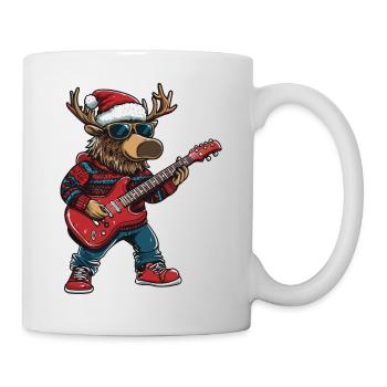 Elch Weihnachten Rocker Gitarre - Tasse - Weiß - Rechts