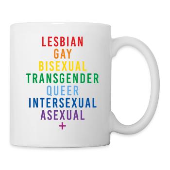 LGBTQIA+ Regenbogen Flagge Geschlechter - Tasse - Weiß - Rechts