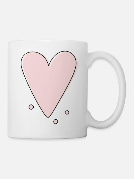 Modernes Herz Herzlinie - Tasse - Weiß