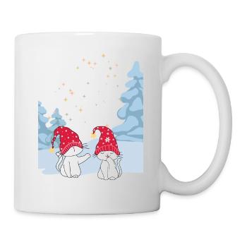 Sweet Winter Cats Love - Cat Love in the Snow - Mug - white - Right
