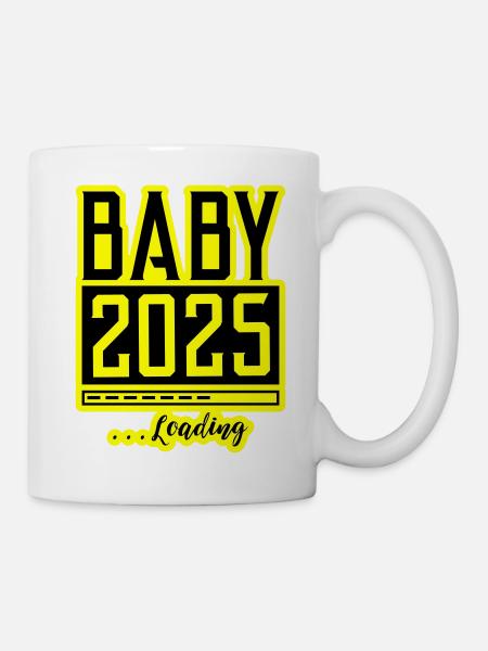 Baby 2025 Loading Babyshower - Tasse - Weiß