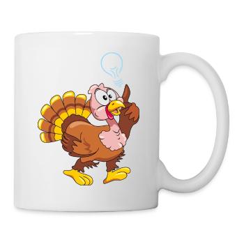 Lustiger Truthahn hat eine Idee - Tasse - Weiß - Rechts
