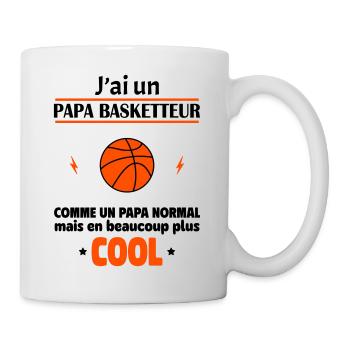J'ai un papa basketteur, basket, basketball - Mug blanc - blanc - Droite