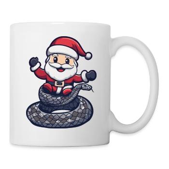 Schlange Kobra Weihnachtsmann - Tasse - Weiß - Rechts