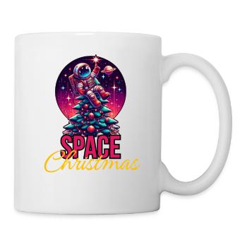 Astronaut with Christmas tree - Mug - white - Right