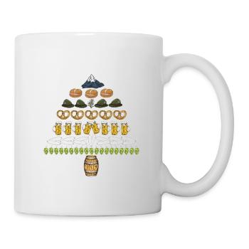 Bayrisch Weihnachtsbaum Leberkäs Weißwurst Servus - Tasse - Weiß - Rechts