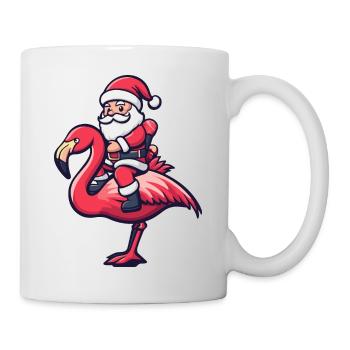 Flamingo Weihnachtsmann - Tasse - Weiß - Rechts