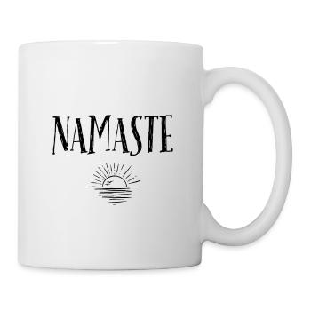 NAMASTE Sonnenaufgang schwarz weiß - Tasse - Weiß - Rechts