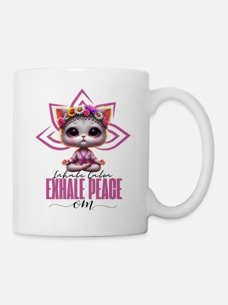 InhaleCalmExhalePeace - Tasse - Weiß
