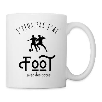 J’peux pas j’ai foot avec mes potes - Mug blanc - blanc - Droite