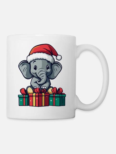 Elefant Weihnachten Geschenke - Tasse - Weiß