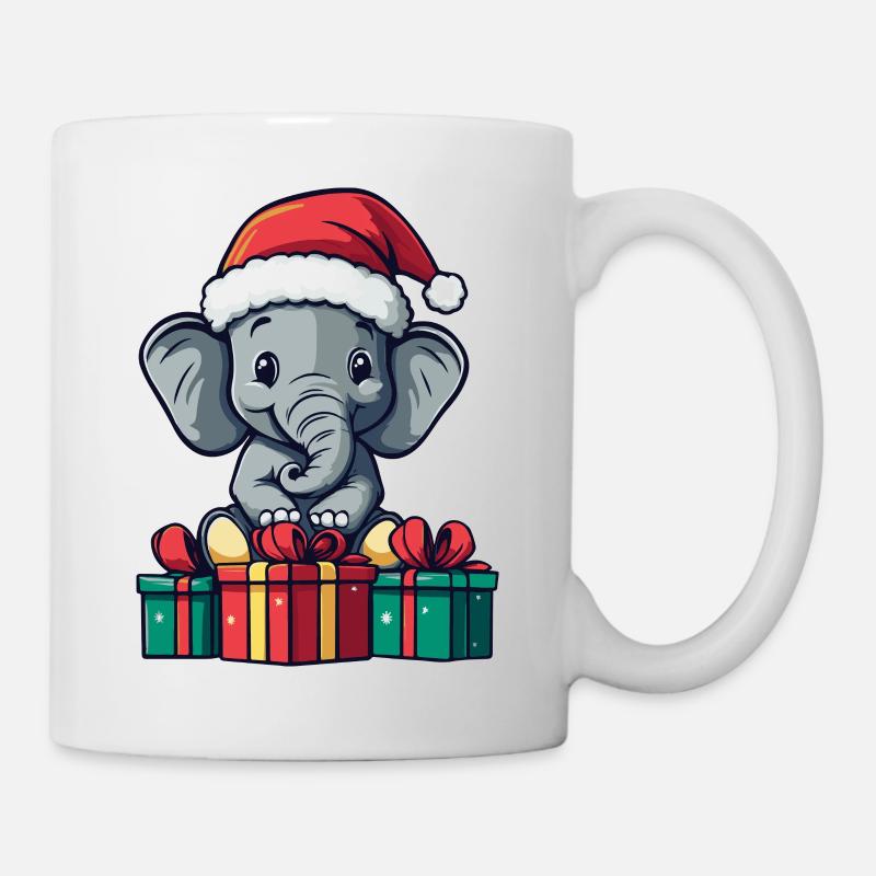 Elefant Weihnachten Geschenke - Tasse - Weiß