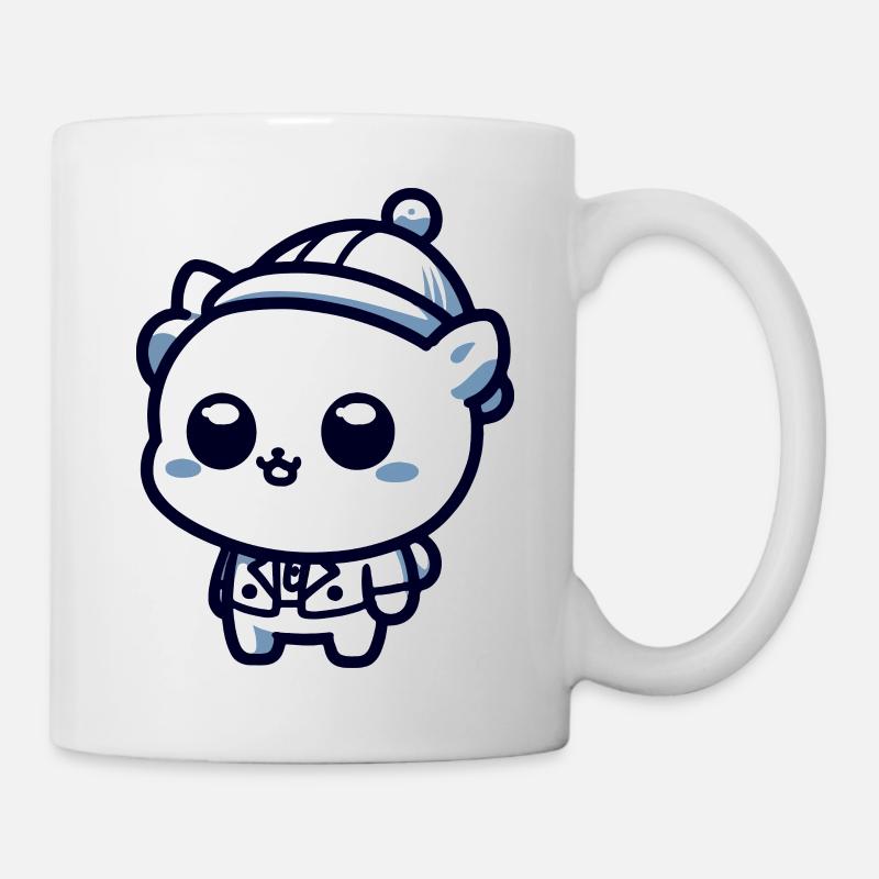 Cute kitten in winter clothes - Mug - white