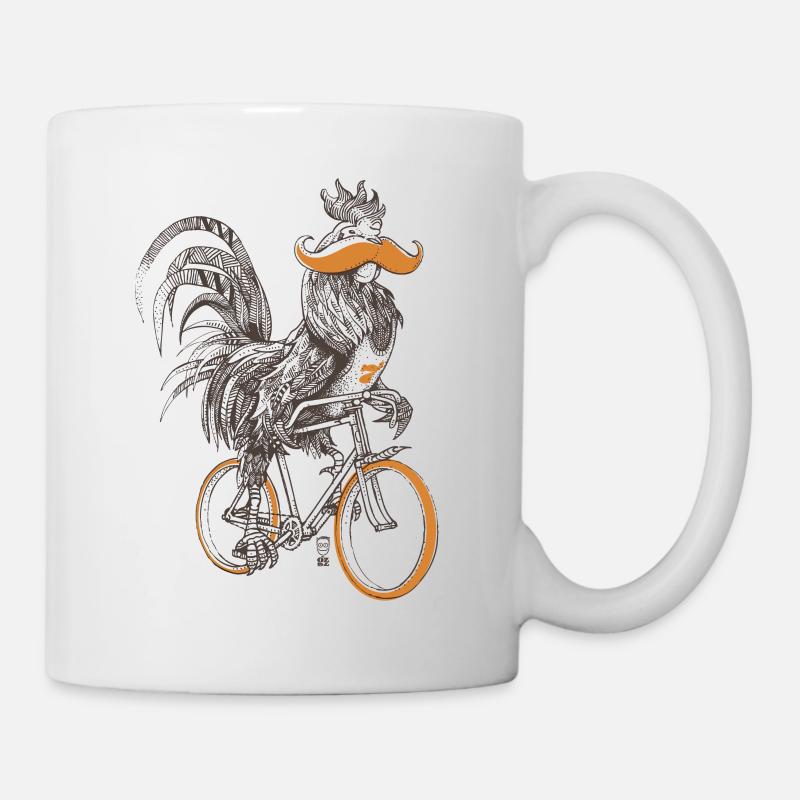 Coq & Bicycles - Mug blanc - blanc