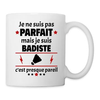 Pas parfait mais badiste, noël, fête des pères - Mug blanc - blanc - Droite