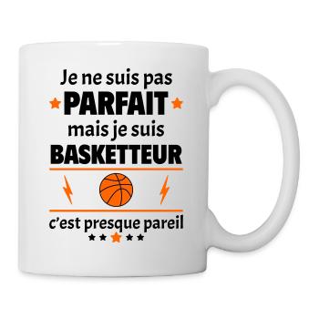 Pas parfait mais basketteur, fête des pères, noël - Mug blanc - blanc - Droite