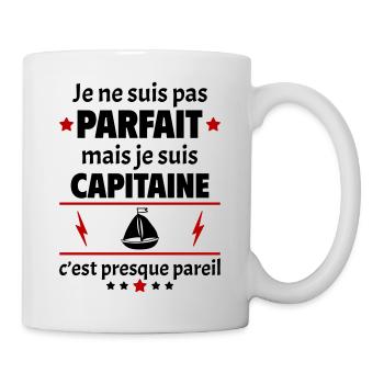 Pas parfait mais capitaine, fête des pères, noël - Mug blanc - blanc - Droite
