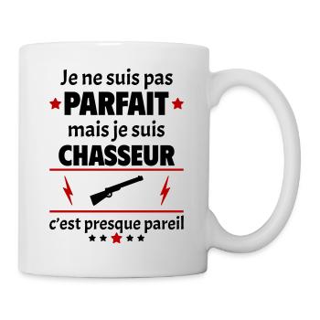 Pas parfait mais chasseur, fête des pères, noël - Mug blanc - blanc - Droite