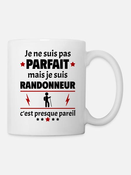 Pas parfait mais randonneur, fête des pères, noël - Mug blanc - blanc