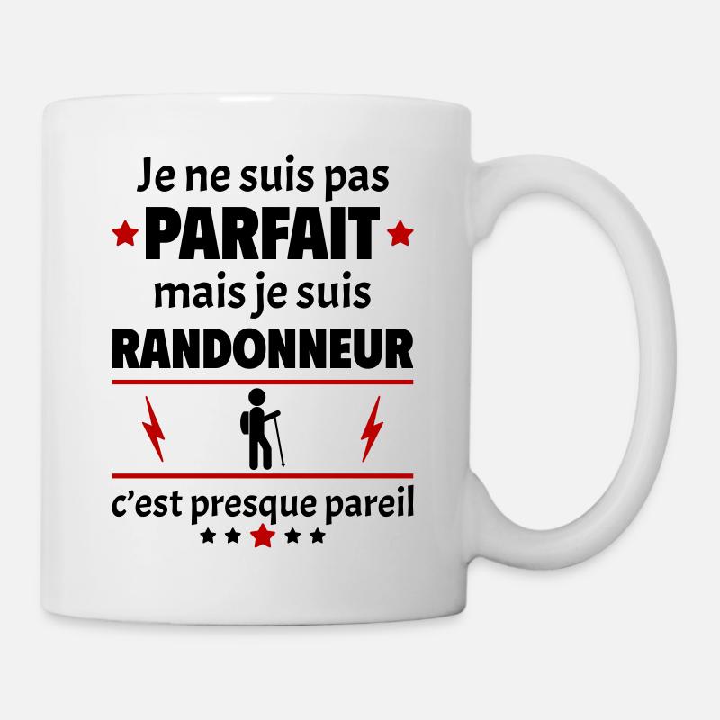 Pas parfait mais randonneur, fête des pères, noël - Mug blanc - blanc