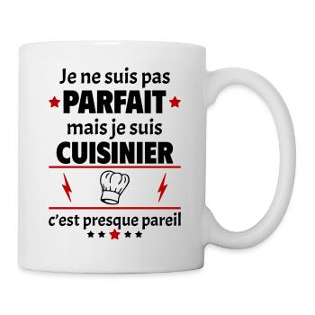 Pas parfait mais cuisinier, fête des pères, noël - Mug blanc - blanc - Droite