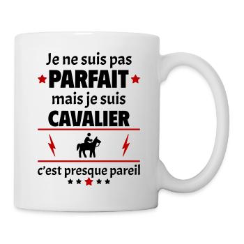 Pas parfait mais cavalier, fête des pères, noël - Mug blanc - blanc - Droite