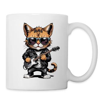 Cat Rocker Cat HardRock Gift - Mug blanc - blanc - Droite