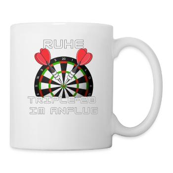 Ruhe, Triple 20 im Anflug - Darts WM - Tasse - Weiß - Rechts