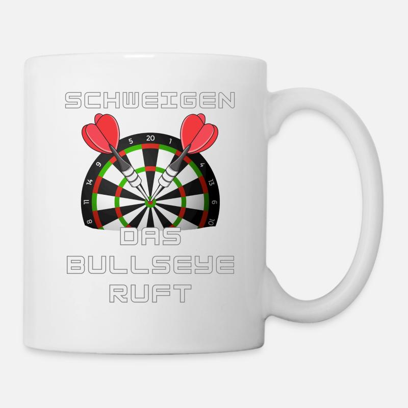 Schweigen das Bullseye ruft - Darts WM - Tasse - Weiß