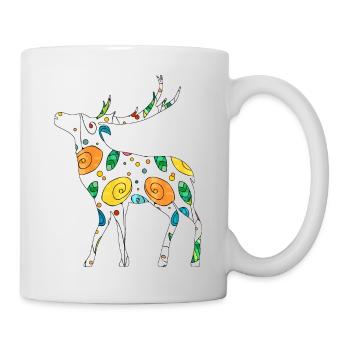 Hirsch - Tasse - Weiß - Rechts