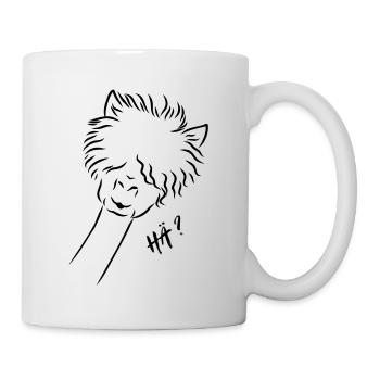 T-shirt mit Lama und Spruch "Hä" - Tasse - Weiß - Rechts