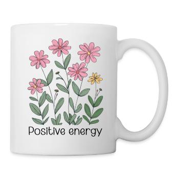 Positive Energy – Floral Inspiration Design - Tasse - Weiß - Rechts