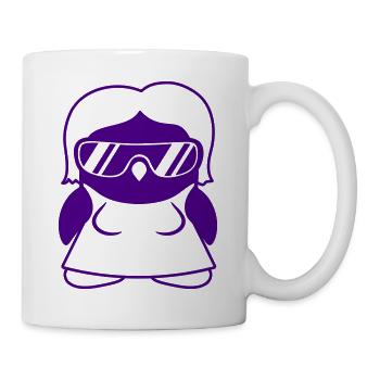 Penguin Lady Robe Femme Femme Fille Lunettes de soleil - Mug blanc - blanc - Droite