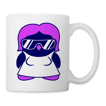 Penguin Lady Robe Femme Femme Fille Lunettes de soleil - Mug blanc - blanc - Droite