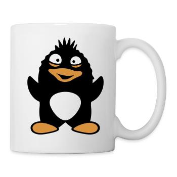pingouin mignon agitant stupide fou oiseau drôle - Mug blanc - blanc - Droite