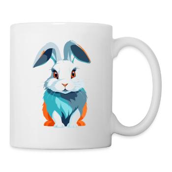 Kaninchen Vektor Kunst mit lebendigen Farben Illustration - Tasse - Weiß - Rechts