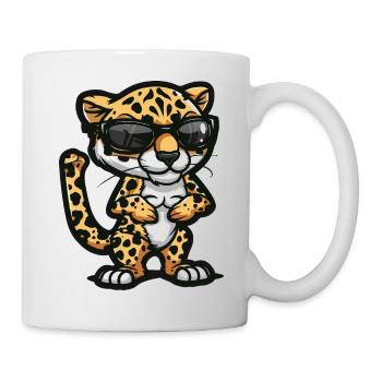 Leopard Comic Cool - Tasse - Weiß - Rechts