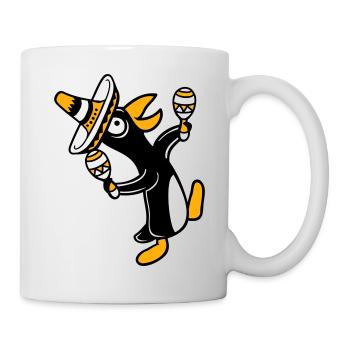 Pingouin, hochet, fête, culture mexicaine, chapeau, Fun - Mug blanc - blanc - Droite