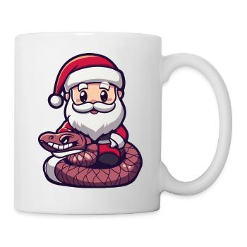 serpent cobra père noël dessin animé - Mug blanc - blanc - Droite