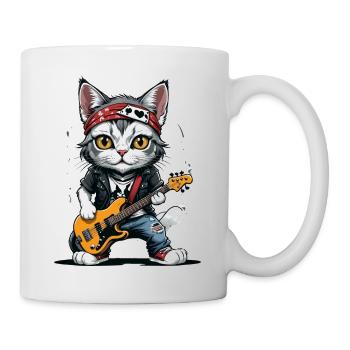 Cat Rocker Cat HardRock Gift - Mug blanc - blanc - Droite