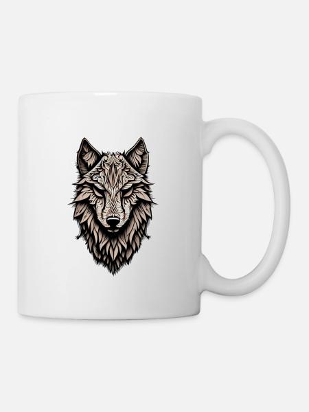 Wooden Wolf - Mug - white