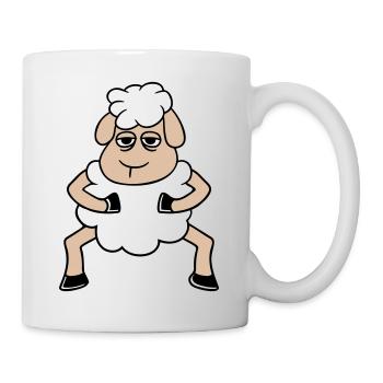 mouton fatigué s’ennuyer regard mouton se tient mignon - Mug blanc - blanc - Droite