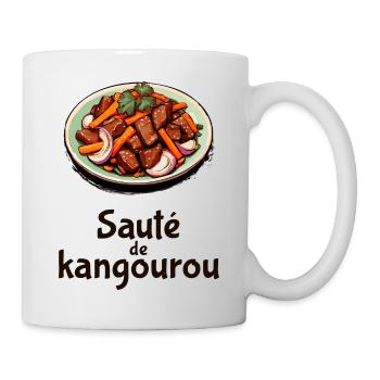 Kangaroo Stir-Fry - Dark Text - Mug - white - Right